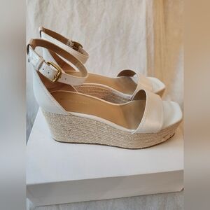 Veronica Beard Women's Gianna Leather Platform Wedge Espadrille Sandals